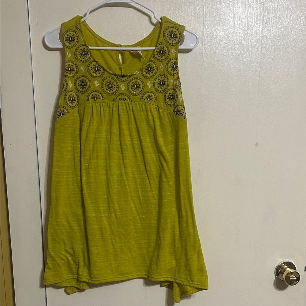 Faded Glory Lime Green Embroidered Tunic